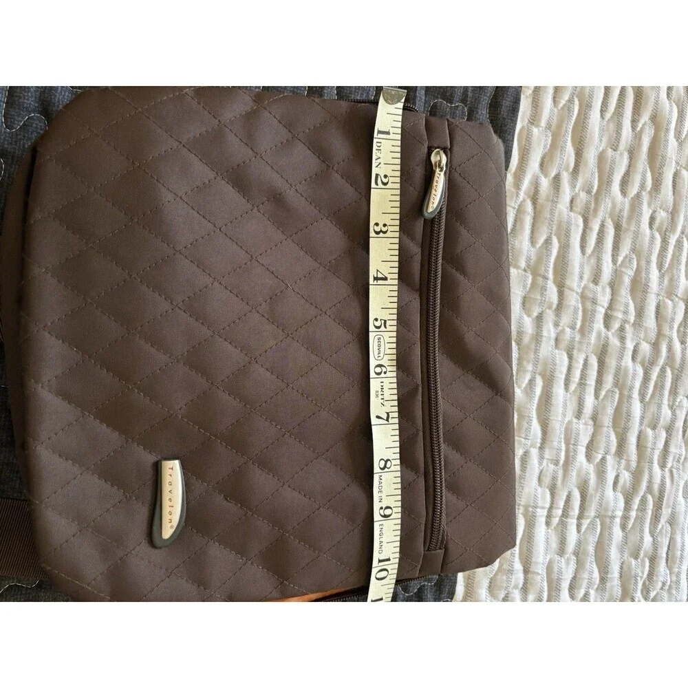 Brown Anti-Theft Travelon Crossbody Bag Purse Handbag Travel Bag 2 Piece